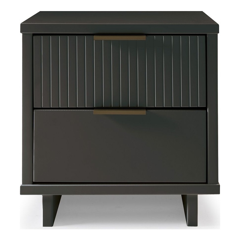 Manhattan Comfort Granville Engineered Wood Nightstand 2.0 in Dark Gray