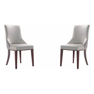 Manhattan Comfort Shubert 19.75&quot Faux Leather Dining Chair in Gray (Set of 2)