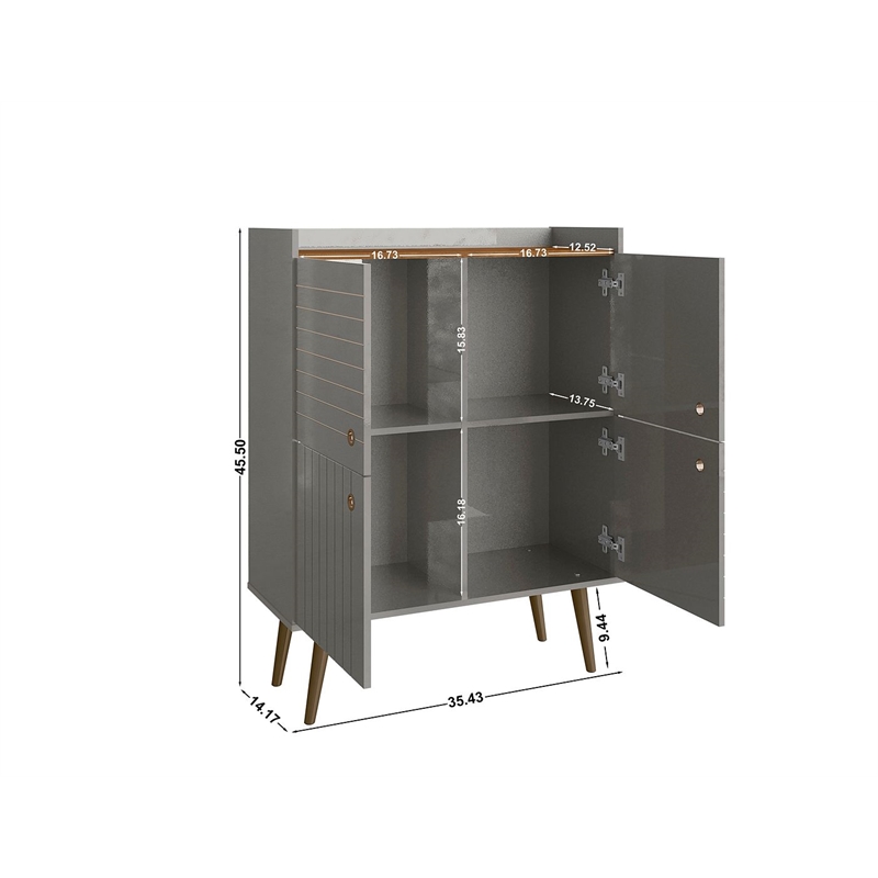 Manhattan Comfort Bogart Engineered Wood Accent Cabinet in Gray