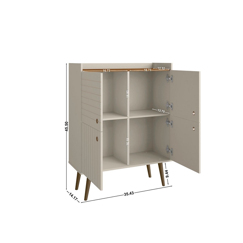 Manhattan Comfort Bogart Engineered Wood Accent Cabinet in Off White