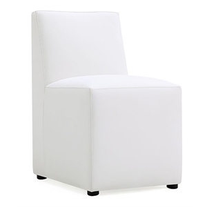 Manhattan Comfort Anna 19.69&quot Square Faux Leather Dining Chair in Cream