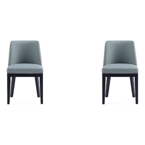Manhattan Comfort Gansevoort 19.5&quot Faux Leather Dining Chair - Pewter (Set of 2)