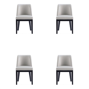 Manhattan Comfort Gansevoort 19.5&quot Faux Leather Dining Chair in Gray (Set of 4)