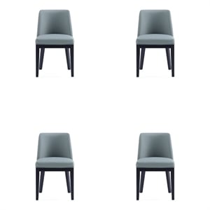 Manhattan Comfort Gansevoort 19.5&quot Faux Leather Dining Chair - Pewter (Set of 4)