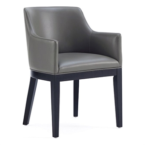 Manhattan Comfort Gansevoort 19.5&quot Faux Leather Dining Armchair in Pebble
