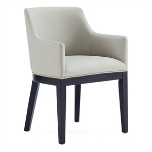 Manhattan Comfort Gansevoort 19.5&quot Faux Leather Dining Armchair in Stone