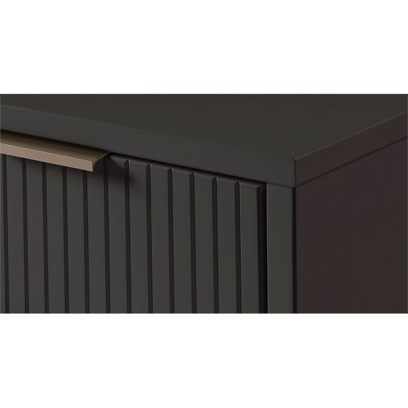 Manhattan Comfort Granville Tall & Narrow Engineered Wood Dresser in Dark Gray