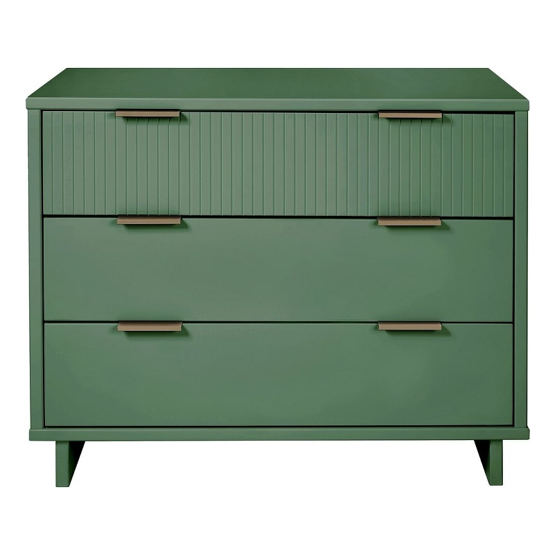 sage green dresser Elara 38 Inch Solid Wood Contemporary 3 Drawer Balancing style and convenience Manhattan Comfort Granville Standard Engineered