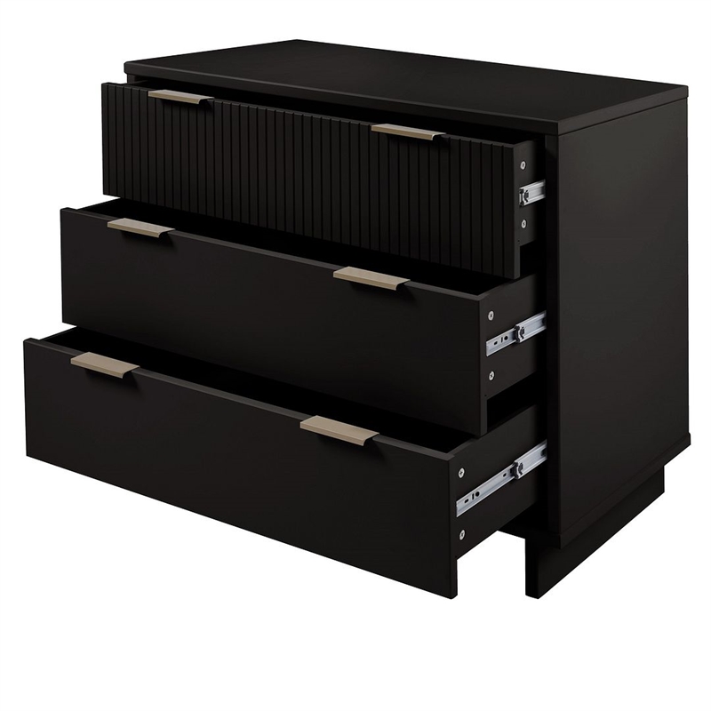 Manhattan Comfort Granville Standard Engineered Wood Dresser in Black