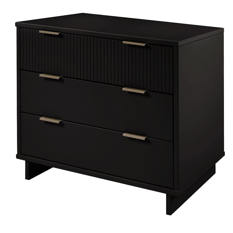 Manhattan Comfort Granville Standard Engineered Wood Dresser in Black