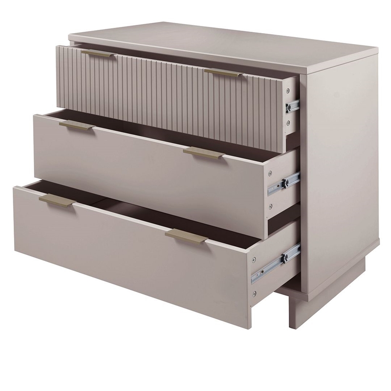 Manhattan Comfort Granville Standard Engineered Wood Dresser in Light Gray