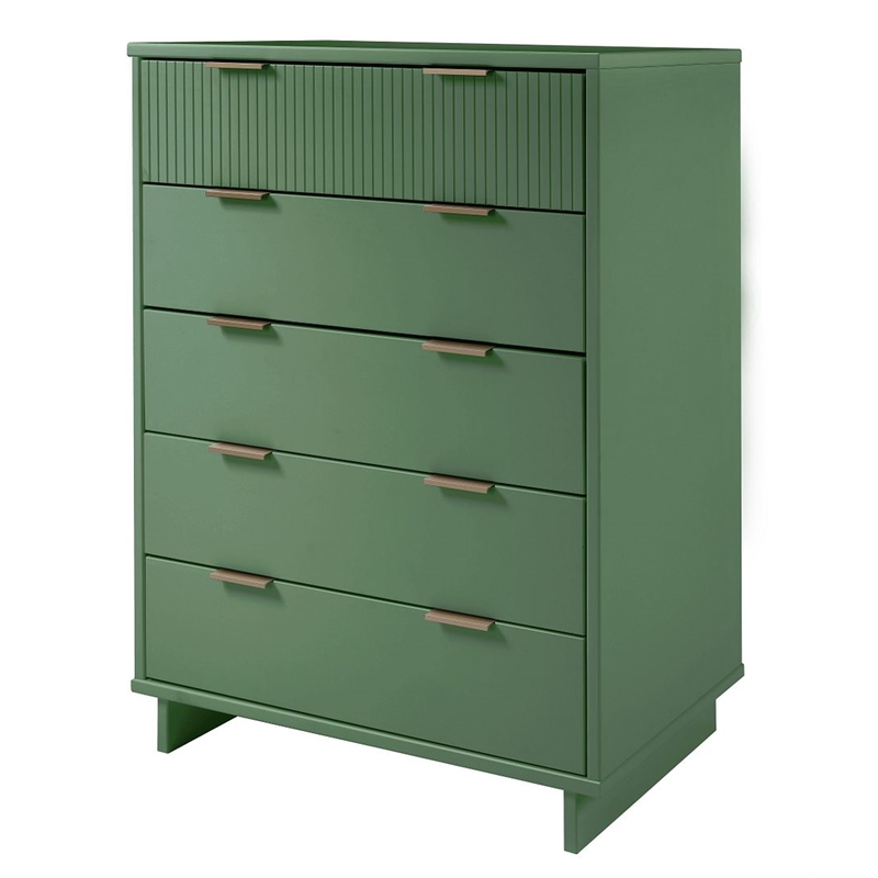 Manhattan Comfort Granville Tall Engineered Wood Dresser in Sage Green