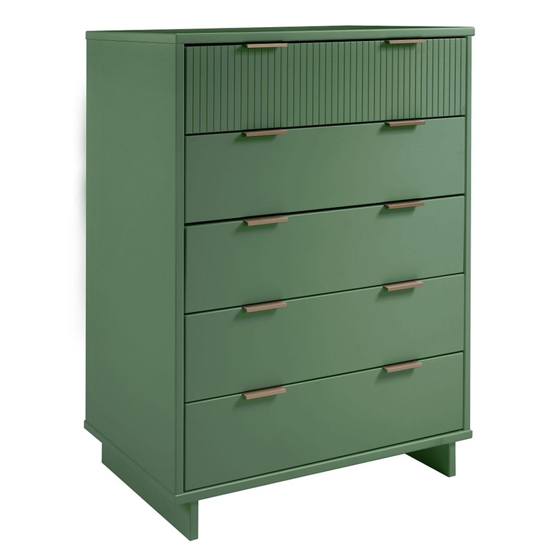 Manhattan Comfort Granville Tall Engineered Wood Dresser in Sage Green