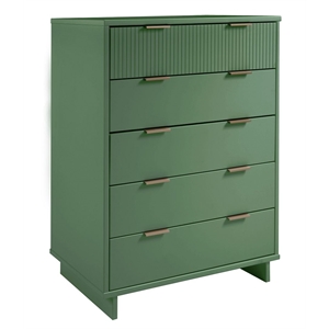 Manhattan Comfort Granville Tall Engineered Wood Dresser in Sage Green
