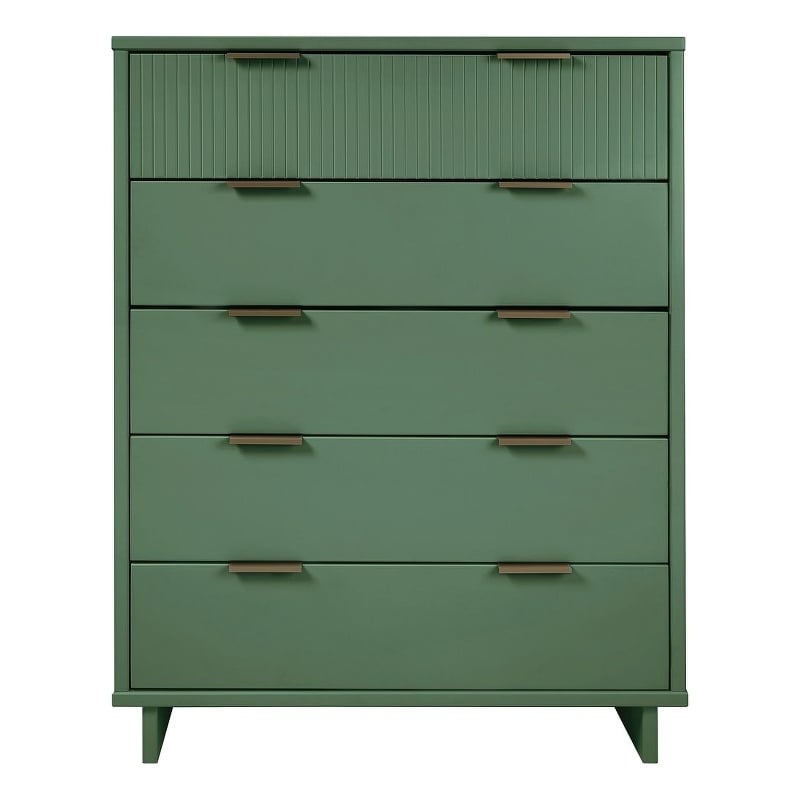 Manhattan Comfort Granville Tall Engineered Wood Dresser in Sage Green
