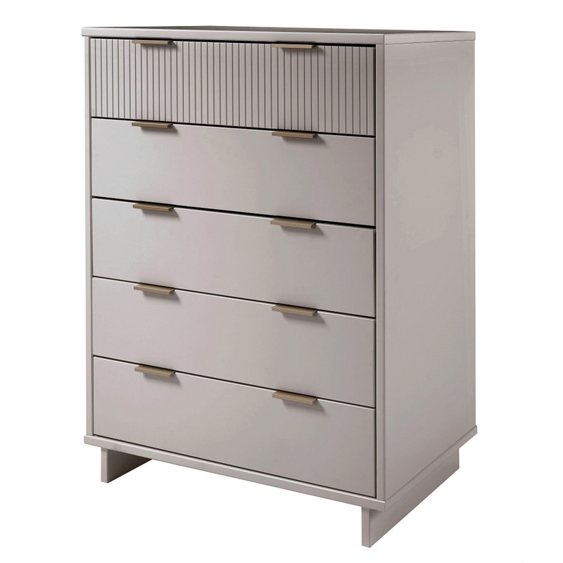 Manhattan Comfort Granville Tall Engineered Wood Dresser in Light Gray