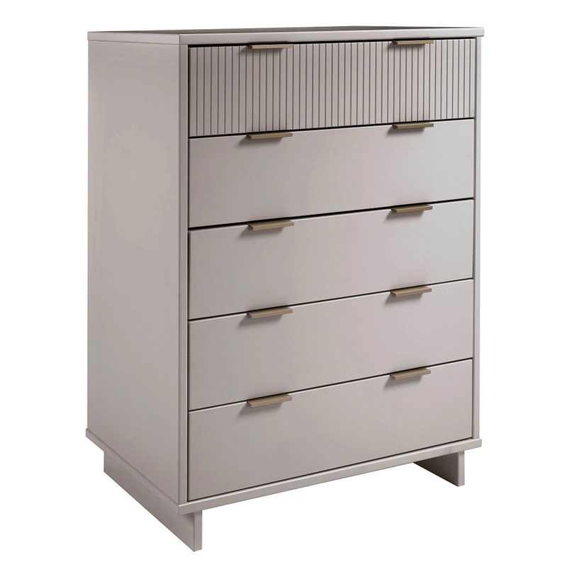 Manhattan Comfort Granville Tall Engineered Wood Dresser in Light Gray