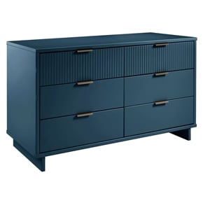 Manhattan Comfort Granville Engineered Wood Double Dresser in Midnight Blue