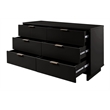 Manhattan Comfort Granville Engineered Wood Double Dresser in Black