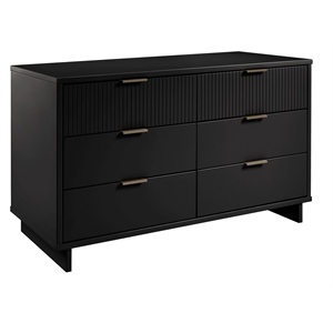Manhattan Comfort Granville Engineered Wood Double Dresser in Black