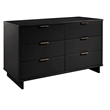 Manhattan Comfort Granville Engineered Wood Double Dresser in Black