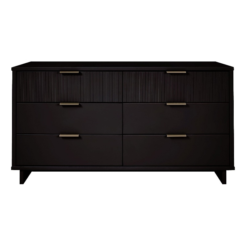 Manhattan Comfort Granville Engineered Wood Double Dresser in Black