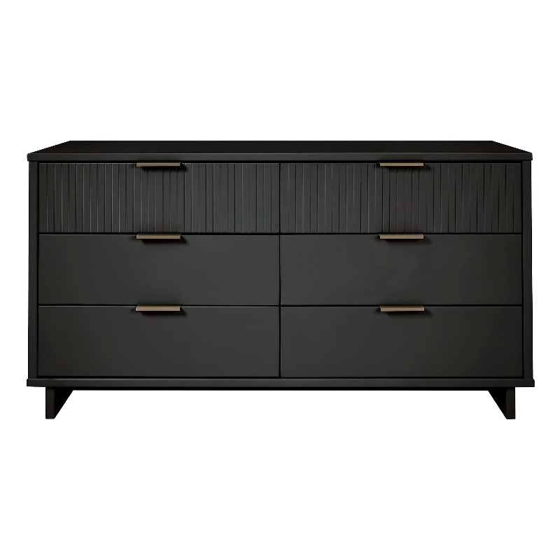 Manhattan Comfort Granville Engineered Wood Double Dresser in Dark Gray