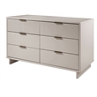 Manhattan Comfort Granville Engineered Wood Double Dresser in Light Gray