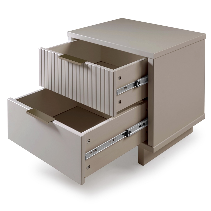 Manhattan Comfort Granville Engineered Wood Nightstand 2.0 in Light Gray