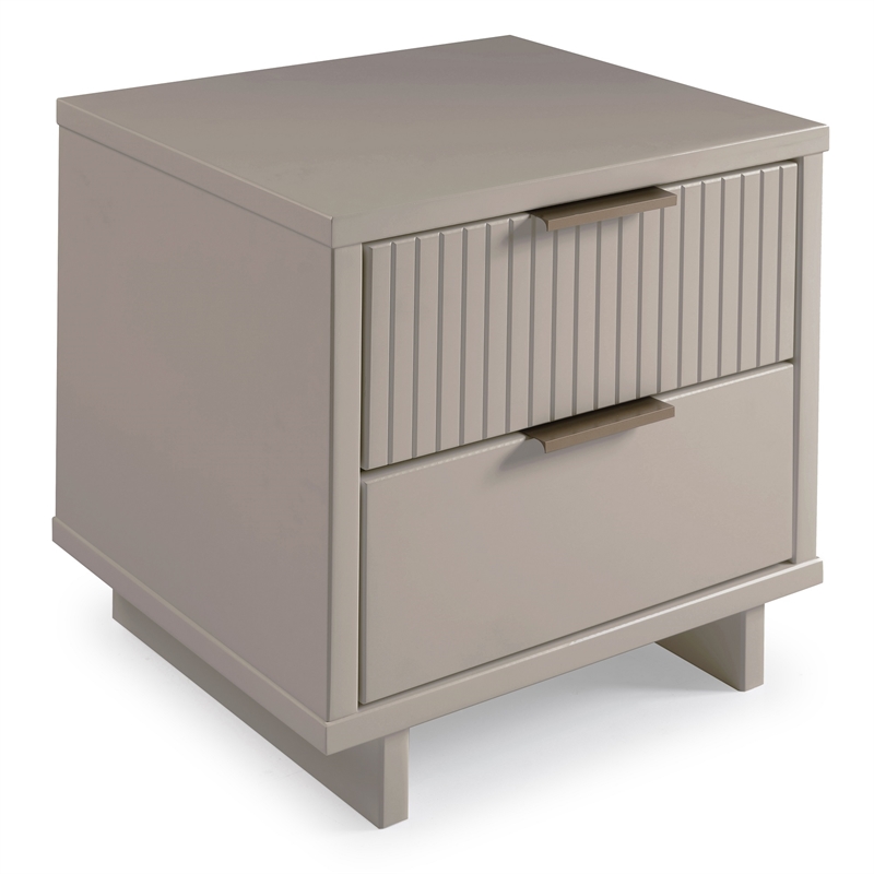 Manhattan Comfort Granville Engineered Wood Nightstand 2.0 in Light Gray