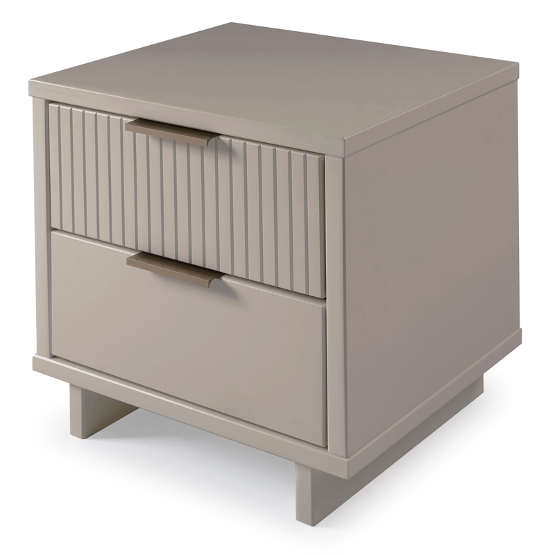 Manhattan Comfort Granville Engineered Wood Nightstand 2.0 in Light Gray