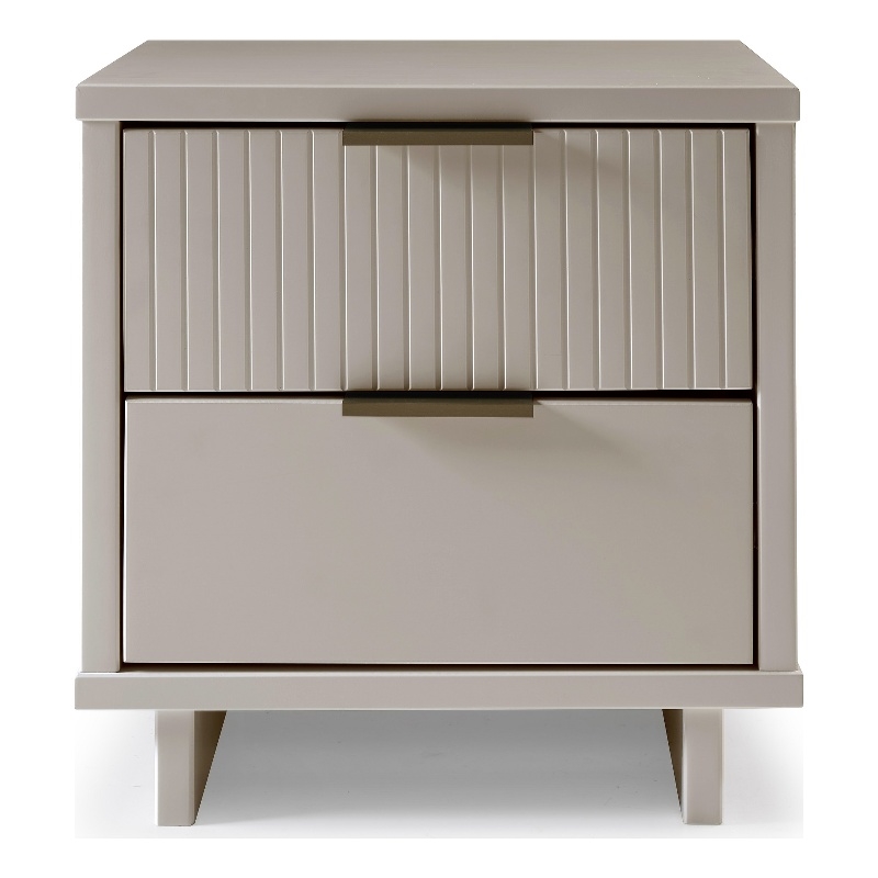 Manhattan Comfort Granville Engineered Wood Nightstand 2.0 in Light Gray