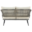Manhattan Comfort Riviera 4-Piece Rattan Patio Conversation Set in Gray/Cream