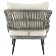 Manhattan Comfort Riviera 4-Piece Rattan Patio Conversation Set in Gray/Cream