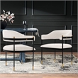Manhattan Comfort Lia Dining Armchair with Metal Frame in Cream