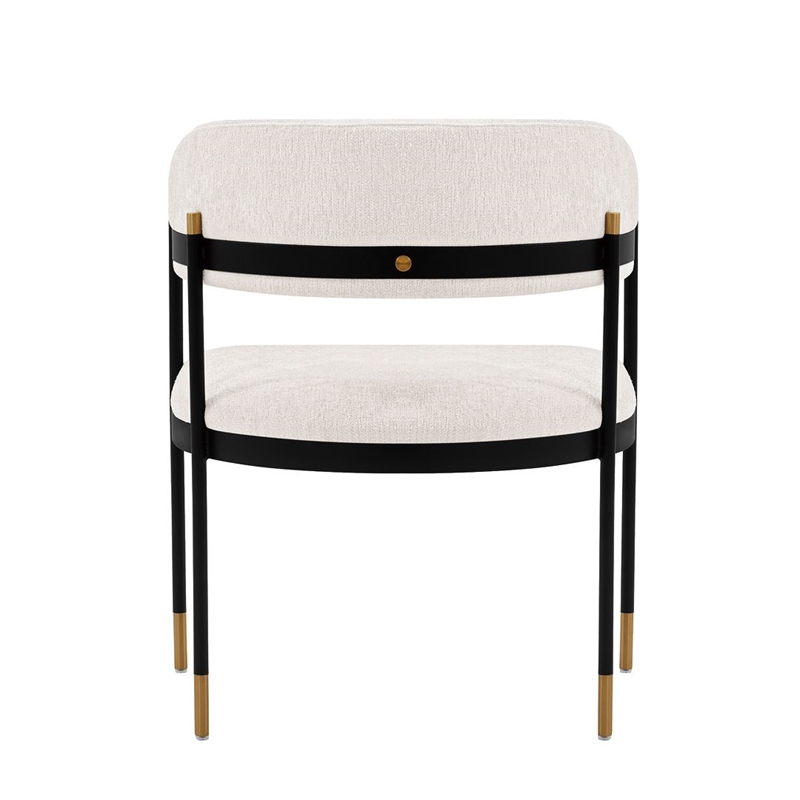 Manhattan Comfort Lia Dining Armchair with Metal Frame in Cream