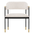 Manhattan Comfort Lia Dining Armchair with Metal Frame in Cream