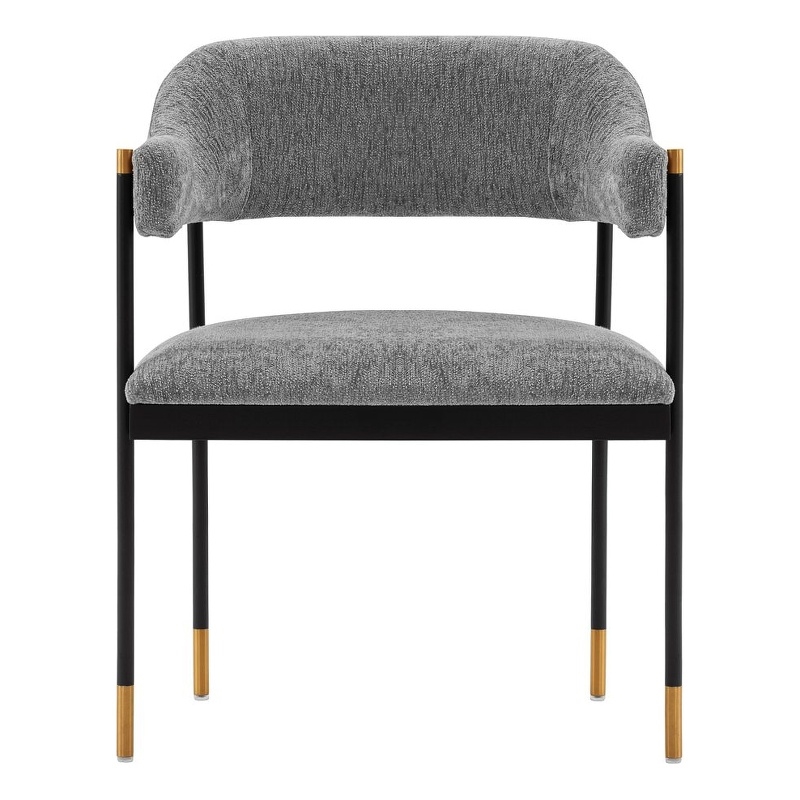 Manhattan Comfort Lia Dining Armchair with Metal Frame in Gray