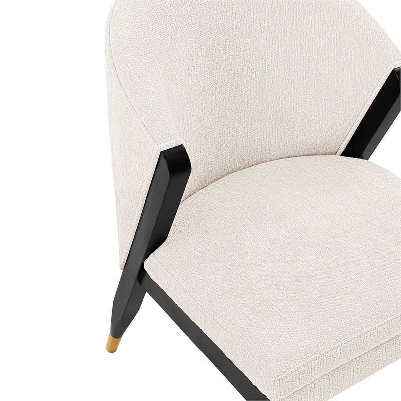 Manhattan Comfort Ola Dining Chair with Solid Wood Frame in Cream