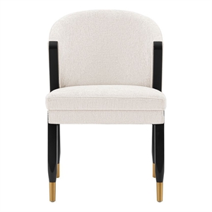 Manhattan Comfort Ola Dining Chair with Solid Wood Frame in Cream