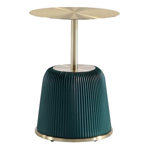 Manhattan Comfort Anderson End Table with Steel Frame 1.0 in Green