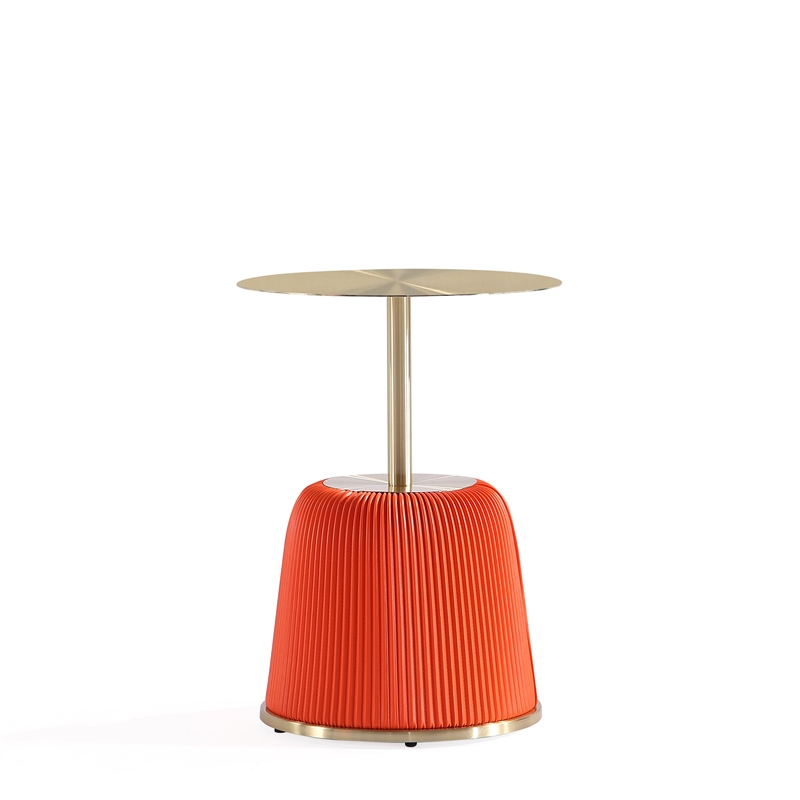 Manhattan Comfort Anderson End Table with Steel Frame 1.0 in Orange