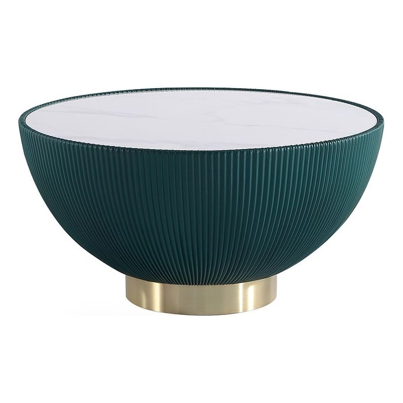 Manhattan Comfort Anderson Coffee Table with Steel Frame in Green