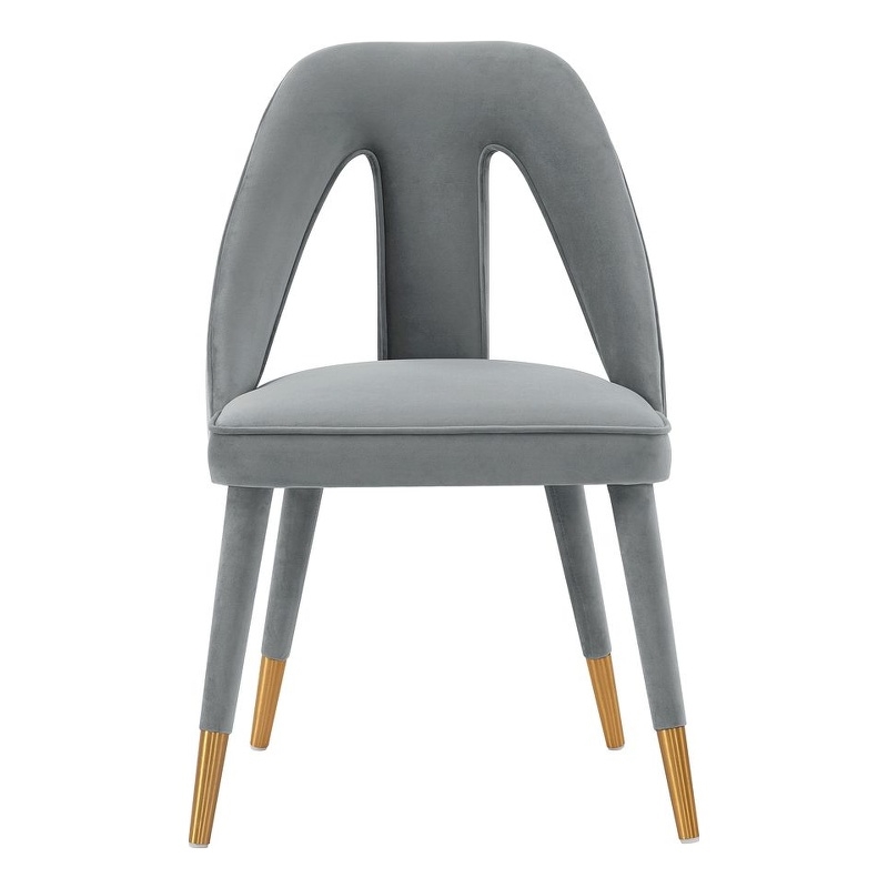 Manhattan Comfort Neda Dining Chair with Solid Wood Frame in Gray
