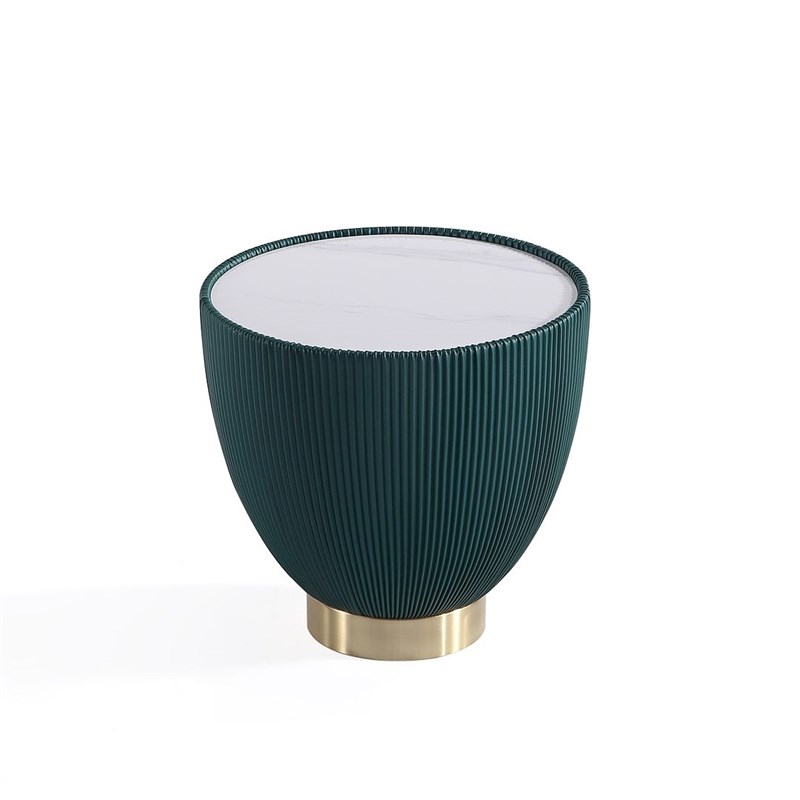 Manhattan Comfort Anderson End Table 2.0 with Steel Frame in Green