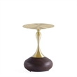 Manhattan Comfort Patchin End Table with Stainless Steel Frame in Brown