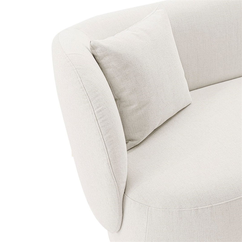 Siri 2 Piece Sofa and Accent Chair Set with Solid Wood Frame in Cream
