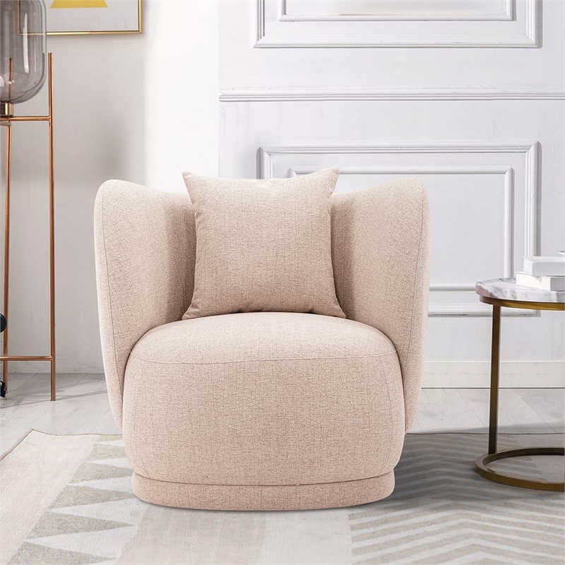 Siri 2 Piece Sofa and Accent Chair Set with Solid Wood Frame in Wheat