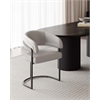 Manhattan Comfort Augusta Dining Chair with Metal Base in Light Grey