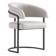 Manhattan Comfort Augusta Dining Chair with Metal Base in Light Grey